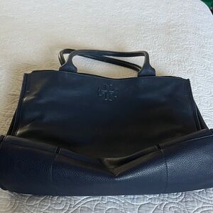 Tory Burch Navy Blue Laptop Tote Bag